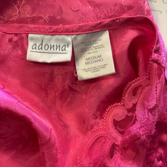 Adonna Pink 2 piece Pajama Sleeveless Button Top and Pants Size Medium - Picture 7 of 9